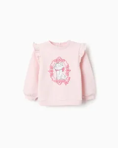 Детский свитер для девочки, 100% хлопок, с воланами, с принтом Мари Zippy, светло-розовый