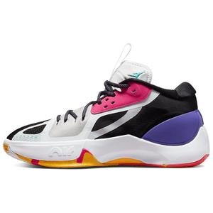 Jordan Кроссовки баскетбольные Zoom Separate Abrasion Resistant Mid top мужские White Black Purple