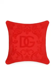 Бархатная подушка с логотипом dg, 45х45 см, Dolce & Gabbana, красный