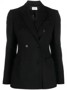 Двубортный блейзер Giacca из смесовой шерсти P.A.R.O.S.H., черный