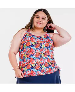 Купальный топ Maya с чашками на размер plus size Calypsa, мультиколор