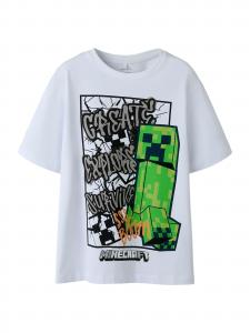 NAME IT Футболка 'NKMMase Minecraft' в белом цвете