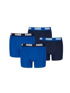 Puma Боксерские шорты для мальчиков, повседневные, базовые, 4 шт., темно-синие/синие
