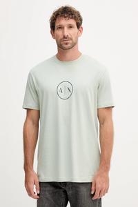 Хлопковая футболка Armani Exchange, зеленый