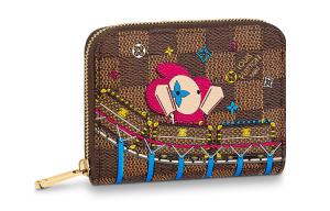 Кошелек для монет Gp Damier Ebene с 4 слотами для карт Vivienne Holiday Rose Ballerine Pink LOUIS VUITTON