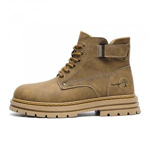 MUSNODO Короткие мартинсы мужские сине-коричневые на флисовой подкладке, цвет Brown Fleece-Lined