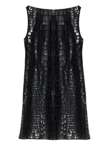 Платье мини с тиснением под кожу крокодила Dsquared2, черный