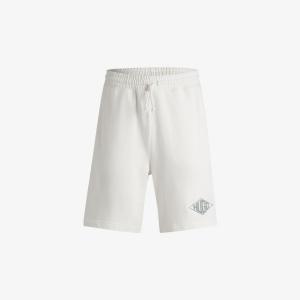 Шорты Hugo прямого кроя из хлопкового джерси, белый