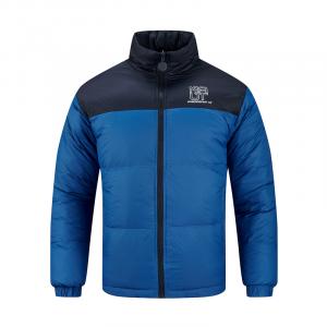 Пуховик мужской с воротником стойкой утепленный 361°, water-washed синий/rock coal deep серый