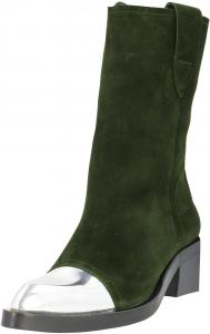 Женские ботильоны Maiyang с заостренным носком на шнуровке, низкий квадратный каблук, удобные повседневные короткие ботинки, размеры 4-16 US, Green