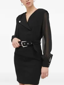 Платье с длинными рукавами и поясом Morgan, черный