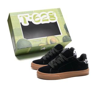 Нескользящие, износостойкие, легкие низкие кроссовки для скейтбординга унисекс T628, Leopard Print Black