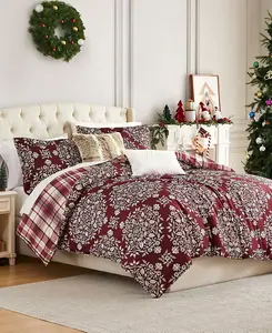 Рождественский комплект постельного белья из 4 предметов, размер Twin/Twin xl Southshore Fine Linens, burgundy