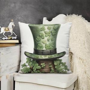 HighonHi Декоративные подушки зеленые с листьями клевера квадратные мягкие