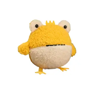 Плюшевая игрушка Frog Big Eyes Cute Cartoon Small Dolphin Penguin для снятия стресса, высота 15 см Bitter purchase, желтый