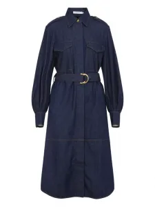 Джинсовое платье-рубашка с поясом Zimmermann, синий