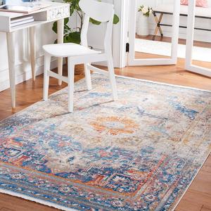 Ковер SAFAVIEH, 153 x 229 см, Persian Collection, Blue & Multi, дизайн Oriental Distressed, не линяет и прост в уходе, идеален для помещений с высокой проходимостью в гостиной, спальне (VTP438B)