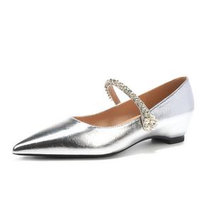 Туфли Мэри Джейн на массивном каблуке для женщин TATAYA, Silver
