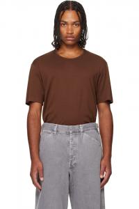 Lemaire Коричневая ребристая футболка