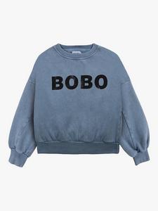 Детский свитшот с логотипом из органического хлопкового микса Bobo Choses, Blue