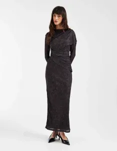 Коричневое платье миди с длинными рукавами и запахом ASOS DESIGN