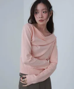 Вязаный пуловер с перекрестной драпировкой