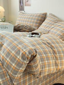 MIDO HOUSE Комплект постельного белья из 4 предметов, простыня на резинке 180 см, пододеяльник 200x230 см, состав ткани, цвет Yingxiang-Gray