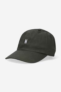 Хлопковая кепка с козырьком Twill Sports Cap Norse Projects, зеленый