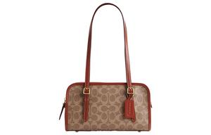 COACH Сумка через плечо Swing Zip из искусственной кожи с натуральной кожей, женская сумка, коричневая