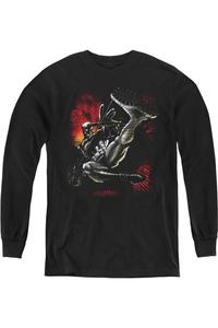 Футболка с длинным рукавом для детей Batman Kick Swing Gildan, черный