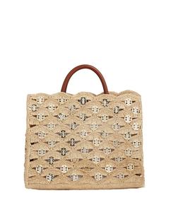 Соломенная сумка-шопер Rabanne, Neutrals