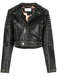 Philipp Plein байкерская куртка с заклепками, черный