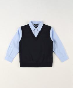 Имитация многослойной рубашки (140-160 см) Comme Ca Ism, цвет Navy X Sax