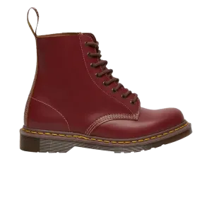Мужские ботинки Dr. Martens 1460 Vintage кожаные с контрастной строчкой, красный