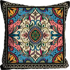 Королева декоративная подушка "Орнамент", чехол на подушку без наполнения, 1 шт Queence 40х40 см, цвет bunt + bedruckt