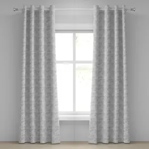 Серая штора на люверсах ABAKUHAUS, узор восточного турецкого кружева с арабским рисунком и традиционным тиснением, декоративная двухпанельная штора на окно, 280 см x 245 см, белый цвет Abakuhaus