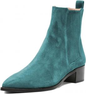 Женские ботильоны на низком каблуке с эластичной вставкой, зауженный носок, удобные ботинки для работы, свиданий и праздников, размеры 4-16 US Wo wagas, Turquoise