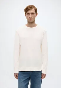 Структурированный джемпер с длинными рукавами, окрашенный методом структурированного окрашивания одежды. Tom Tailor, Gardenia White