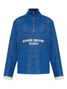 Толстовка с вышитым логотипом Stone Island, синий