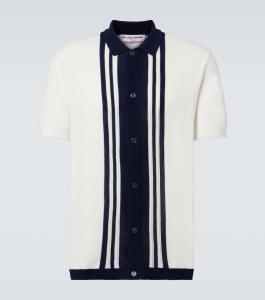 Поло из хлопка в полоску Lumina Orlebar Brown, White Sand/ Night Iris