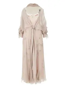 Миди-платье с цветочным принтом Alberta Ferretti, розовый