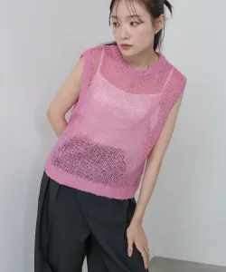 Полупрозрачный жилет из мохера