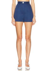 Высокие шорты с завышенной талией Hot Matthew Bruch, Cadet Blue Tencel