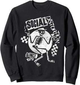 Официальная толстовка Social Distortion White Spray Skelly, черная
