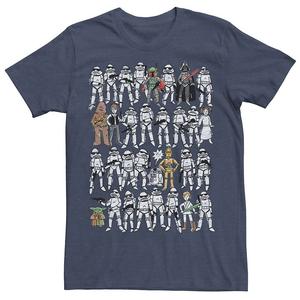 Мужская футболка Star Wars Group Sketch Line-Up, цвет Navy Heather