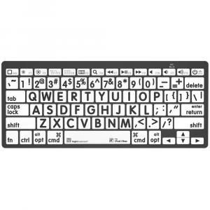 Мини-клавиатура Logickeyboard Bluetooth с крупным шрифтом (черный на белом фоне, американский английский)