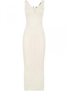 Philipp Plein платье миди с монограммой, белый