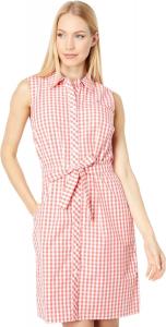 Платье-рубашка в клетку без рукавов Tommy Hilfiger, Geranium/Bright White
