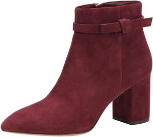 Женские ботильоны Miss Left с бантом, закрытым носком, ремешками, средней массивной подошвой, на блочном каблуке, с молнией, короткие, ретро-стиля, удобные, для свиданий, зимние, подходят к платьям, размеры US 4-16, Wine Red