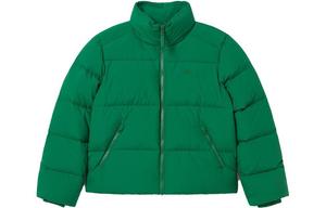 Пуховик женский темно-зеленый Lacoste